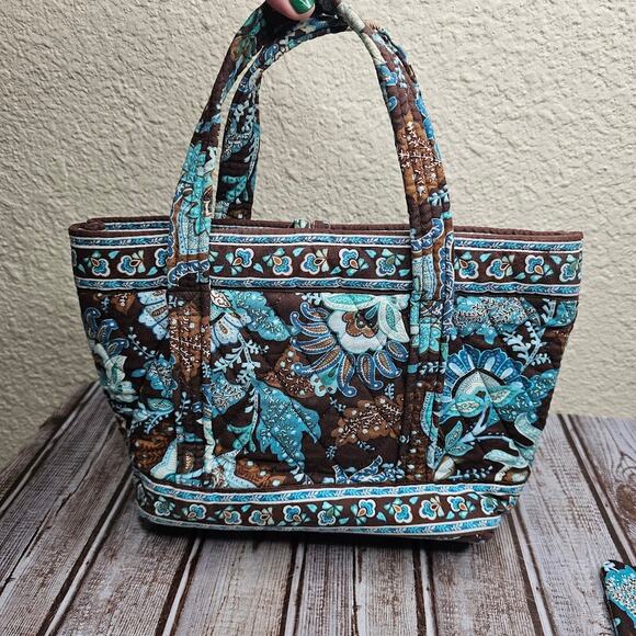 Vera Bradley small toggle tote and wallet set in retired Java blue floral print - Picture 10 of 11
